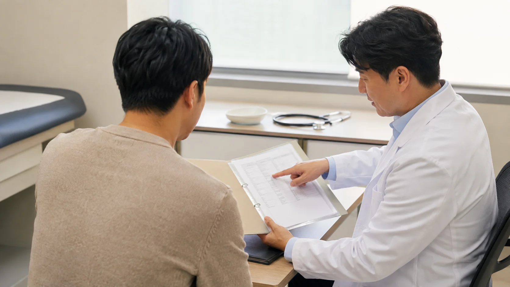 미국 영주권 신체검사 서류 준비 장면