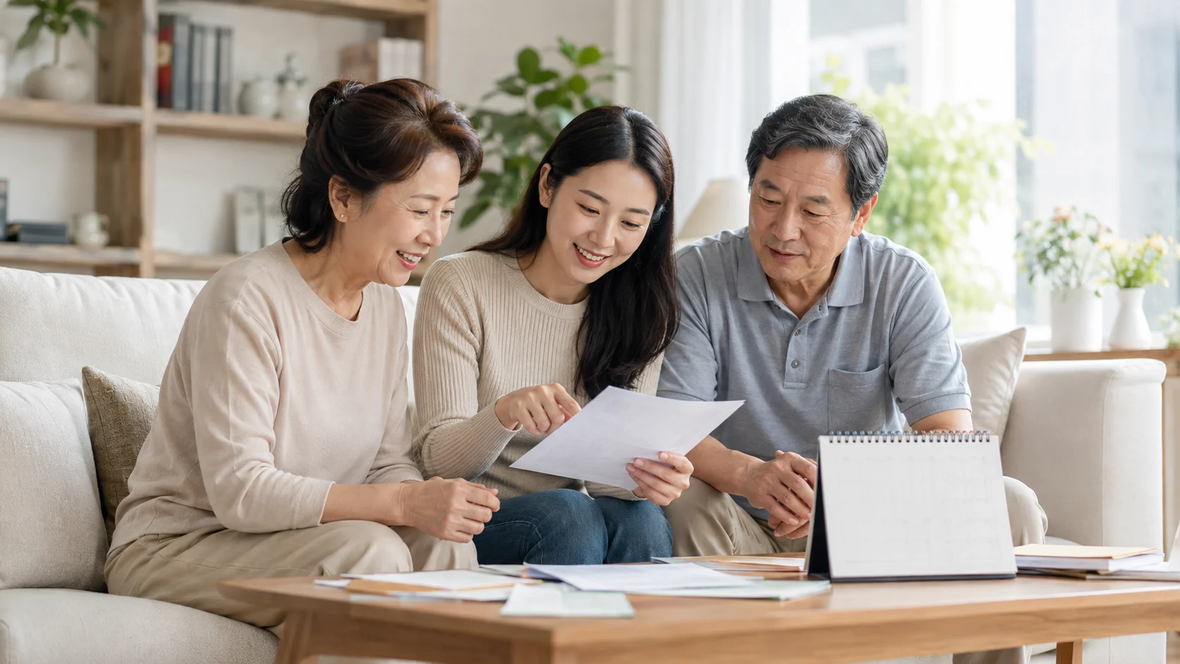미국 부모 초청 영주권 서류 준비 장면