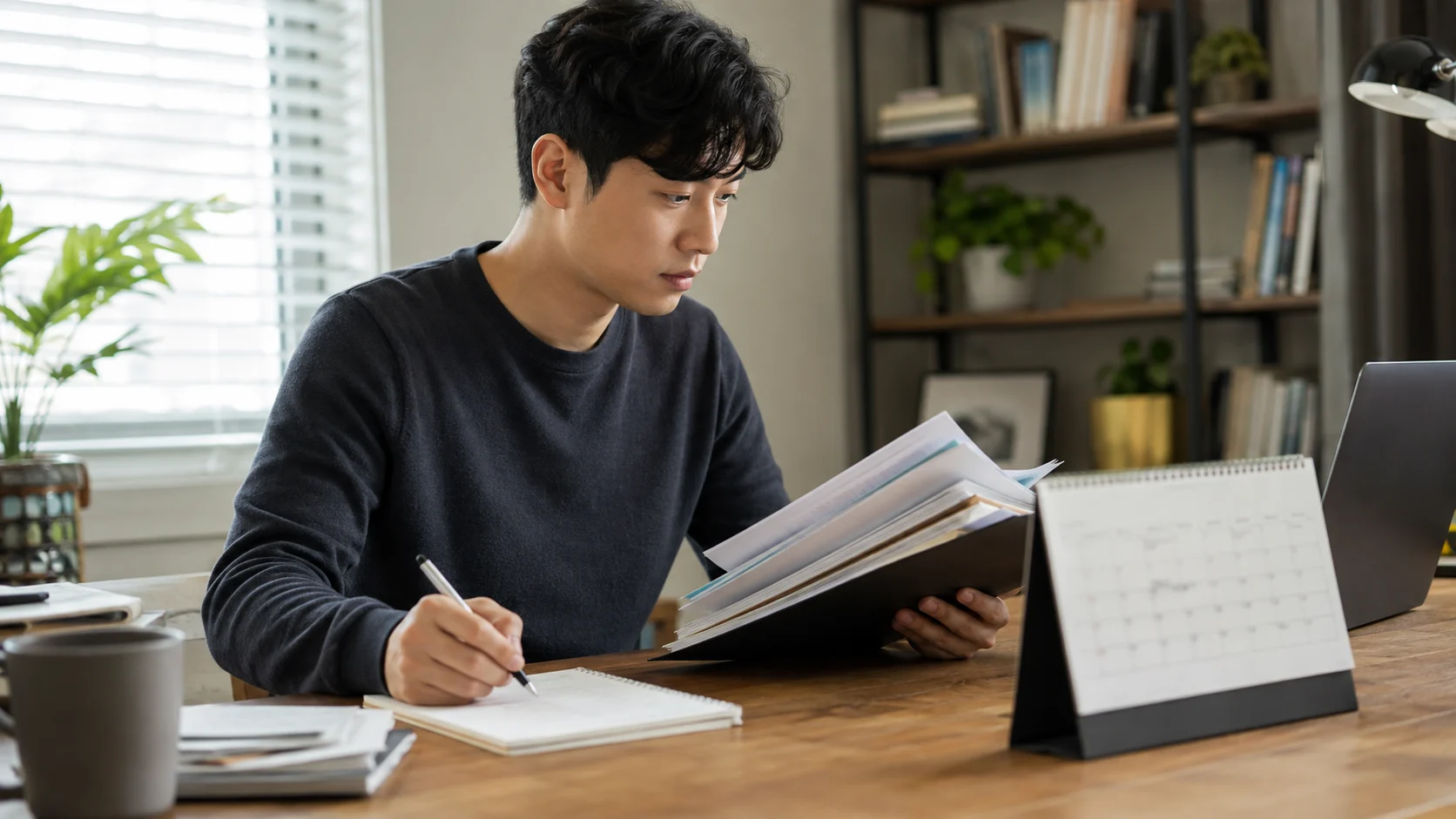 미국 영주권 기간 서류 준비 장면