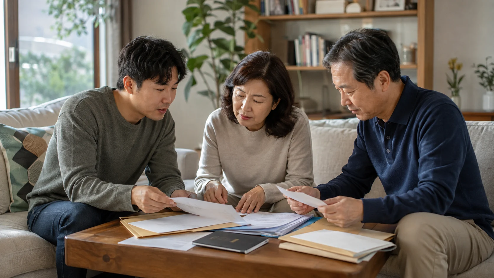 미국 가족초청 영주권 조건 서류 준비 장면